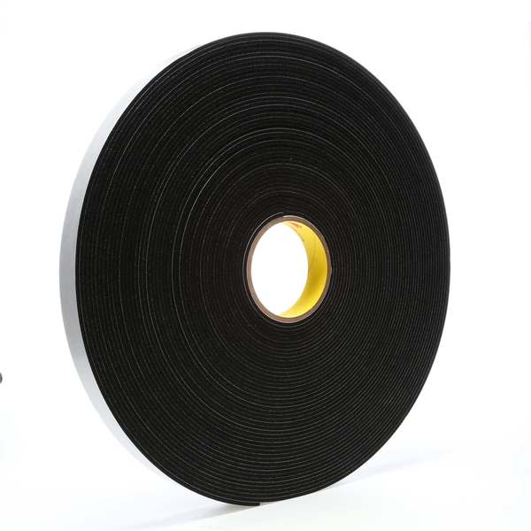 3M Vinyl Foam Tape 4508, Black, 1 In X 36 Yd, 125 Mil 7000047497